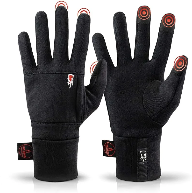 THE HEAT COMPANY – POLARTEC LINER - Guanti invernali caldi per uomo & donna - Qualità premium - Guanti termici per touch screen - Per lo sport, la corsa e il lavoro - Guanti neri — Abbigliamento riscaldato