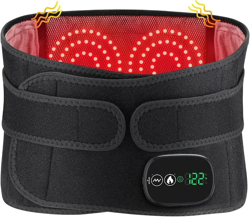 Tendina Di Riscaldamento Elettrico Per La Vita, Cintura Riscaldante Senza Fili Per Il Dorso Con 3 Modalità Di Riscaldamento E Massaggio, Schermo Touch, Per L'addome Con Batteria 5000mAh (Nero) — Abbigliamento riscaldato