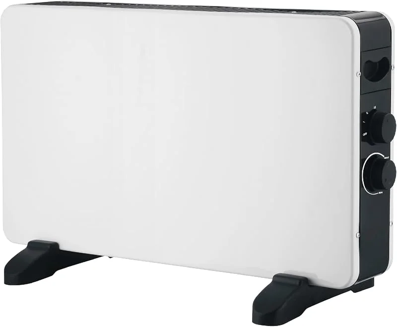 White - Stufa Elettrica 230v. Termoconvettore Elettrico Con Potenza Regolabile 750-1250-2000w. Riscaldamento Casa Sicuro Con Termostato Limitatore Di Calore Interno