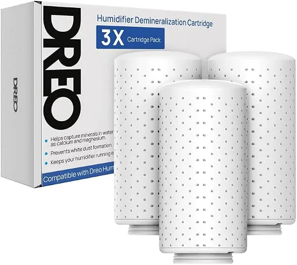 DREO Cartuccia anticalcare per umidificatore (confezione da 3) compatibile con DREO HM512S, 713, 713S, 717S, previene i depositi di calcare, filtra l'acqua dura ed elimina efficacemente la polvere bianca — Casa e cucina