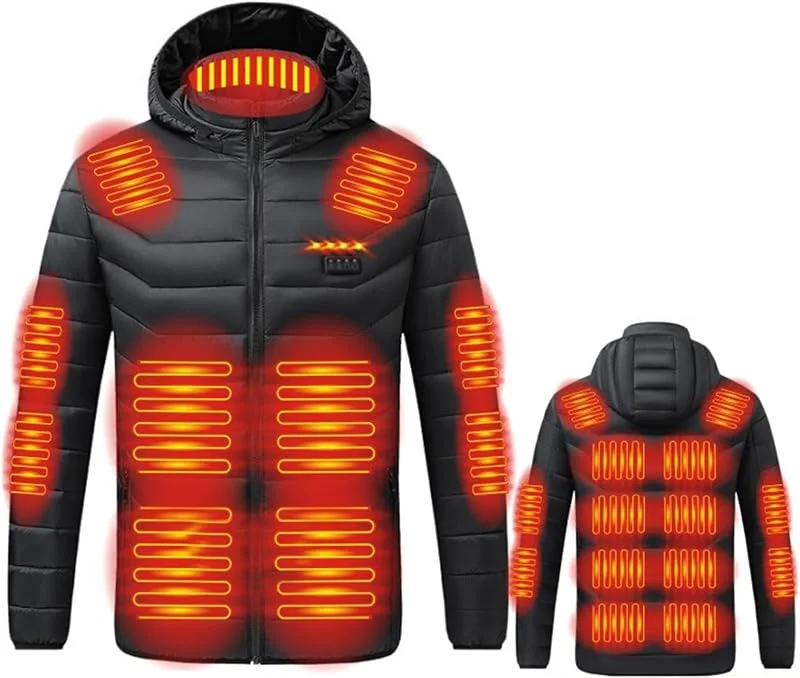 Regalo Natale Piumino Riscaldato Uomo Donna Giacca Riscaldato con 21 Elementi Riscaldanti, 4 Livelli di Temperatura, Giubbotto Riscaldante Elettrico Gilet Riscaldato Moto, Pesca, Attività all'aperto — Abbigliamento riscaldato
