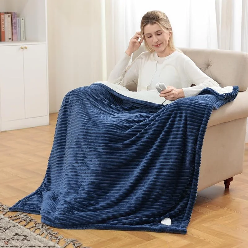 Coperta Riscaldante Elettrica 180x135cm con Spegnimento Auto, 6 Temperature — Riscaldamento