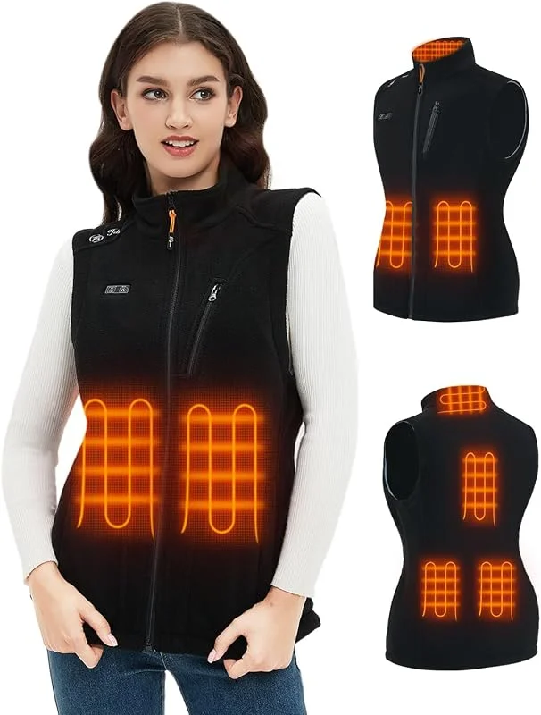 Gilet Riscaldato in Pile per Donna Batteria 10000mAh Heated Fleece Vests — Abbigliamento riscaldato