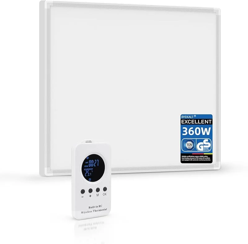 Pannello Radiante Infrarossi 360W, Stufetta Elettrica, Termostato — Riscaldamento