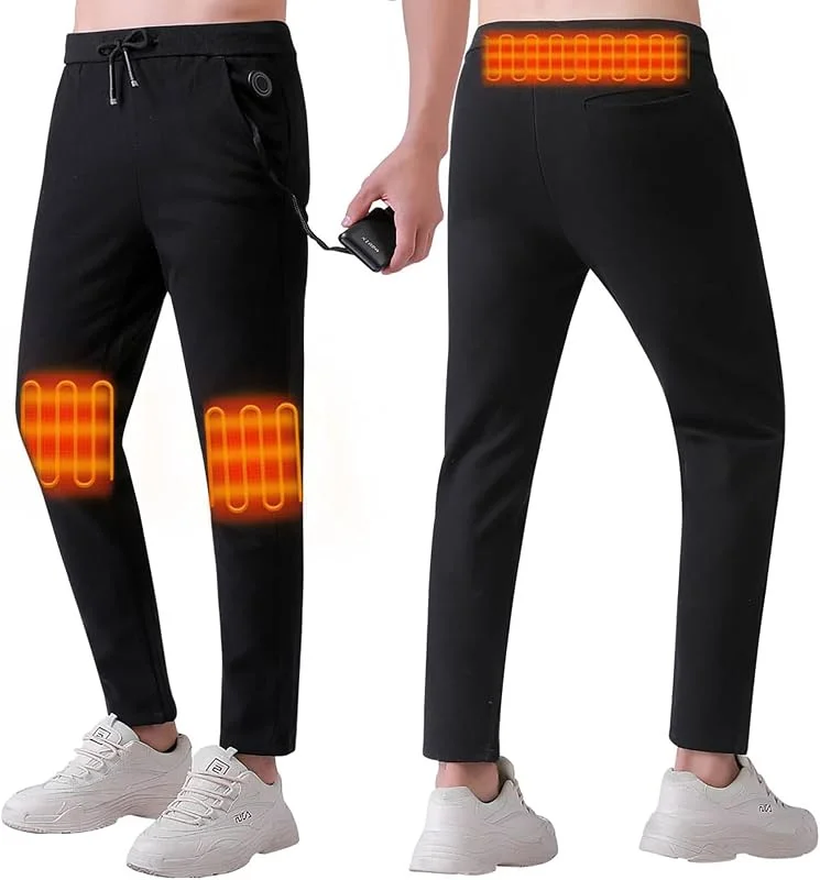 Pantaloni Riscaldati USB Pantaloni Riscaldanti Isolati 3 Zone di Riscaldamento Pantaloni per Il Freddo per Uomo Donna Inverno All'aperto — Abbigliamento riscaldato