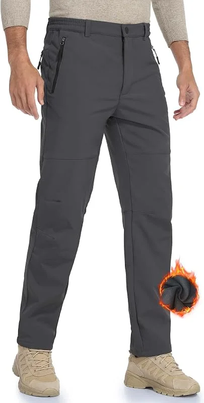 Pantaloni Trekking Uomo Invernali Impermeabile Pantaloni Uomo per attività All'aperto da Sci Neve Arrampicata Escursionismo Caldo — Abbigliamento riscaldato