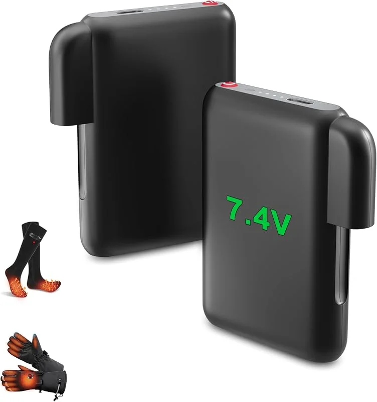 Batteria di ricambio per guanti riscaldati da 7, 4 V, 3000 mAh, per calze riscaldate, cappelli, pantofole termiche, batterie estese - guscio isolante — Abbigliamento riscaldato