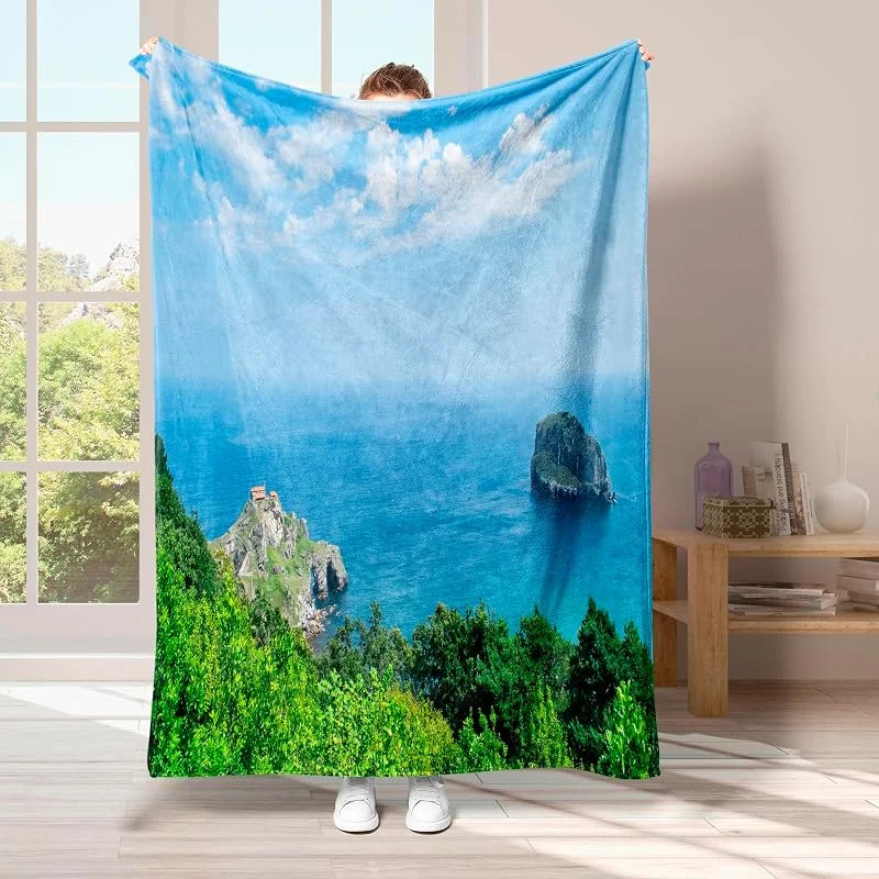 Albero Coperta di Flanella 220x240cm, Nuvola Blanket Morbido Caldo e Confortevole, Modello di Copert con Stampa 3D, Adatto a Tutte le Stagioni — Riscaldamento