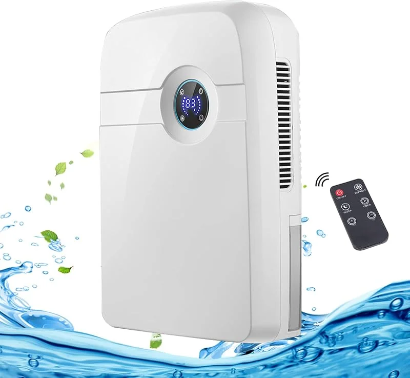 Deumidificatore elettrico 2500 ml, deumidificatore silenzioso con deumidificatore, sbrinamento, controllo del tempo e funzione sleep, deumidificatore con touch screen e telecomando, per cucine, bagni