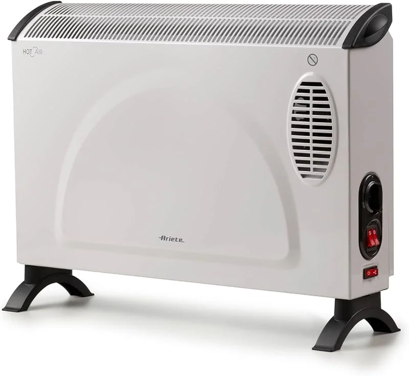 Ariete 8210 Termoconvettore, 800W-200W, 3 livelli di potenza, Termostato regolabile, Protezione da surriscaldamento, Silenzioso, Risparmio energetico, Ventola turbo, Bianco