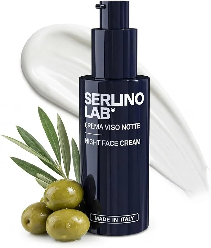 SERLINOLAB Crema Viso Uomo Antirughe Notte - Retinolo, Acido Ialuronico e Vitamina C - Idratante Viso - Pelle Più Elastica e Compatta - Made in Italy - 50 ml — Abbigliamento riscaldato