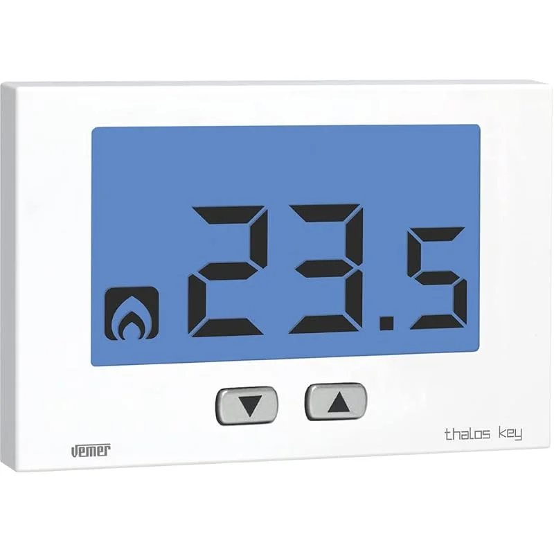 VEMER VE720900 THALOS KEY - Termostato da Parete con Display LCD, Alimentazione 230V, Bianco — Riscaldamento