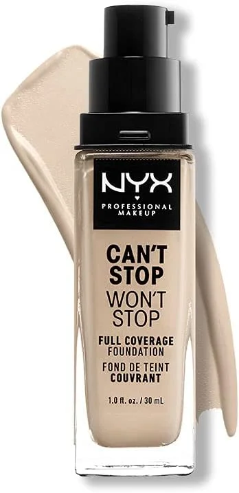 NYX Professional Makeup Fondotinta, Can't Stop Won't Stop Full Coverage Foundation, Lunga tenuta, Waterproof, Finish Matte, Tonalità: Fair — Trucco