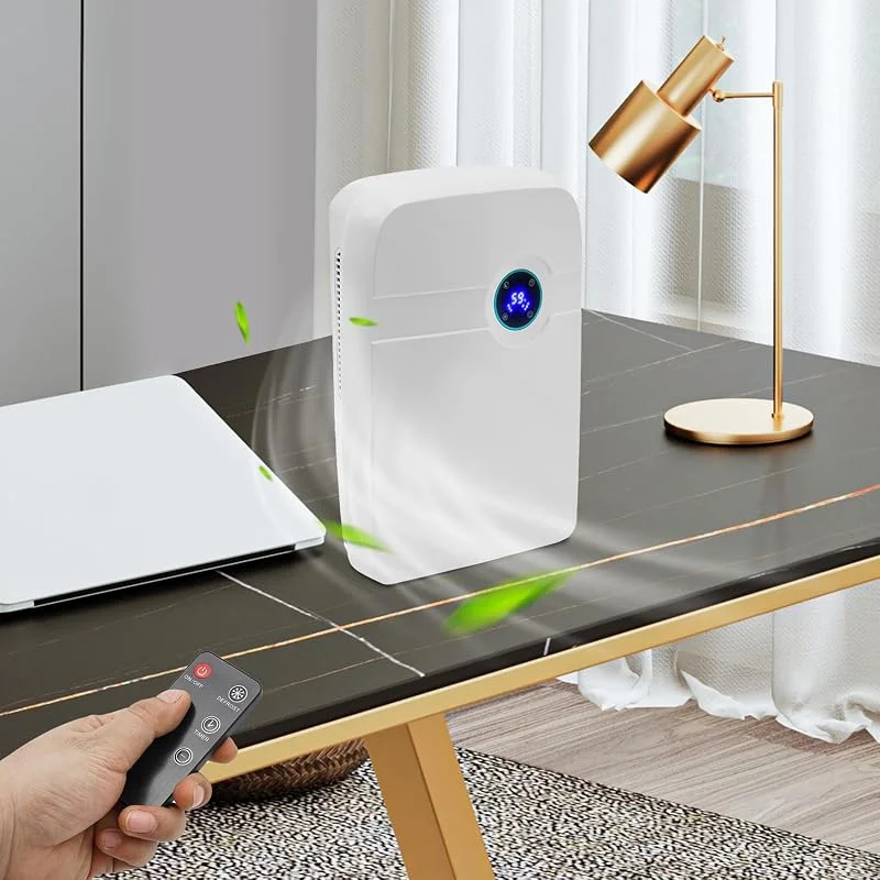 Deumidificatore elettrico, 2, 5 l, deumidificatore con deumidificazione, sbrinamento, controllo del tempo, timer 24 ore, touch screen e telecomando per 20 m², cucina, bagno