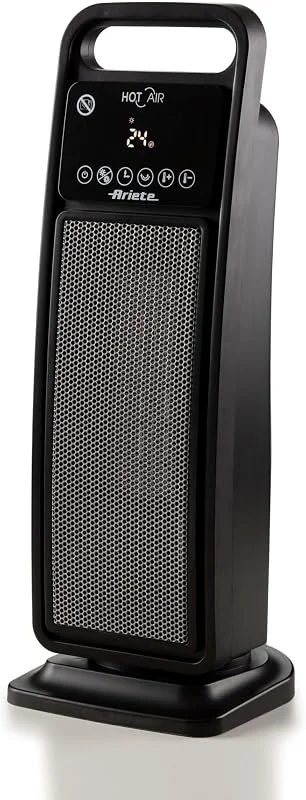 Ariete 8212 Stufa elettrica a torre, 2000W, Funzione ventilazione, Funzione oscillazione, Timer fino a 8 ore, Led display, Tecnologia ceramica, Basso consumo energetico, Nero — Riscaldamento