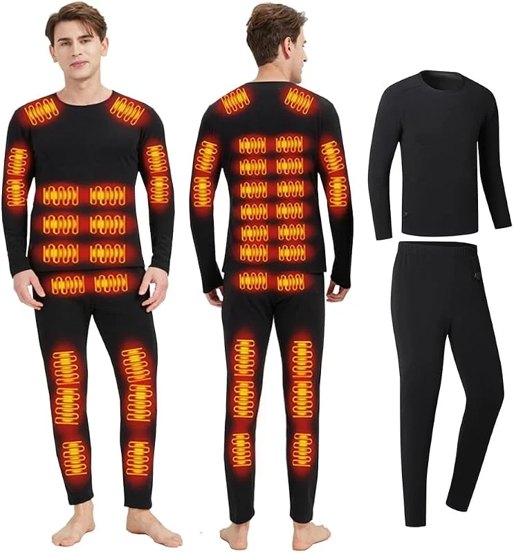 Completo Intimo Termico riscaldante Intelligente a 42 Zone per Uomo e Donna, Ricarica USB Abbigliamento Invernale riscaldato & S — Abbigliamento riscaldato