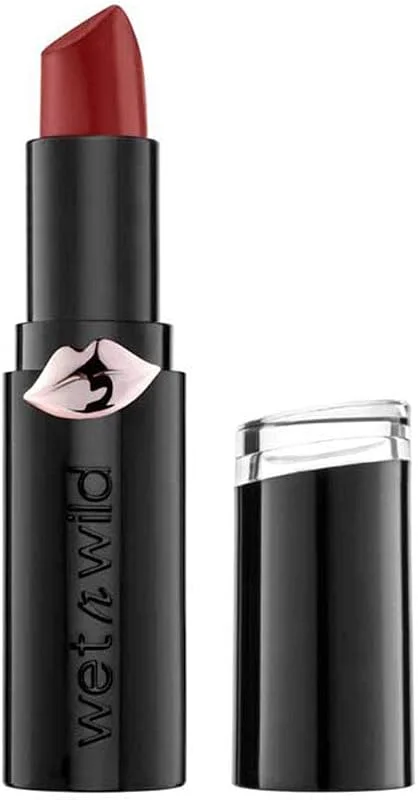Wet n Wild, Megalast Lipstick, Rossetto Matte Idratante di Lunga Durata, Formula Extra-morbida con Microsfere, Estratti Naturali di Piante Marine, Coenzima Q10, Vitamine A & E, Sasspot Red — Trucco