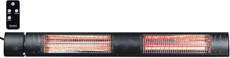Riscaldatore a infrarossi per esterni 3000 W IP65 con telecomando nero — Riscaldamento