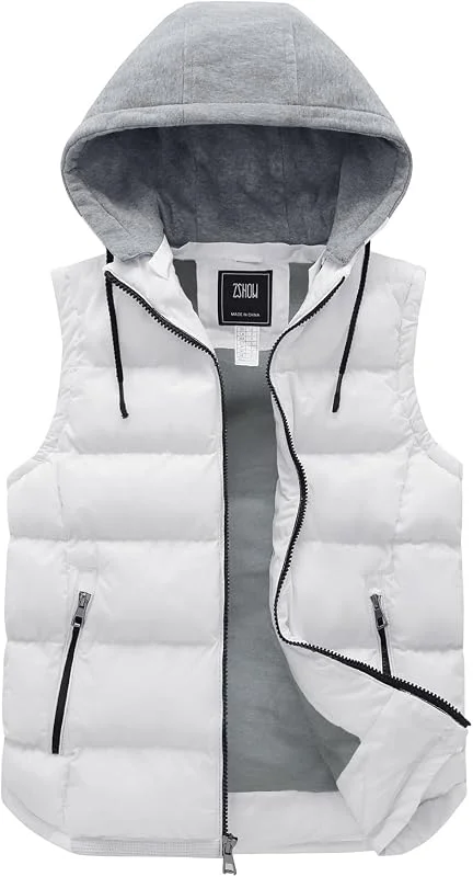 ZSHOW Gilet Uomo Invernale con Cappuccio Leggero Imbottito Smanicato — Abbigliamento riscaldato