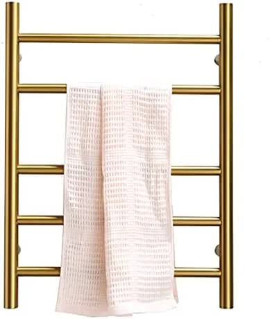 Scaldasalviette Elettrico, radiatore scaldasalviette Elettrico in Oro Spazzolato per Bagno, scaldasalviette a Parete con Interruttore on, off, Acciaio Inossidabile 304, 600 x 520 x — Riscaldamento