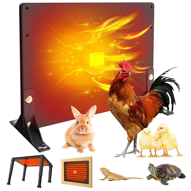 Pannello riscaldante per polli, 140 W, riscaldamento per pollaio, piastra riscaldante pulcino, 40-80 ℃ temperatura regolabile, per fattorie, pollai, casa, animali domestici