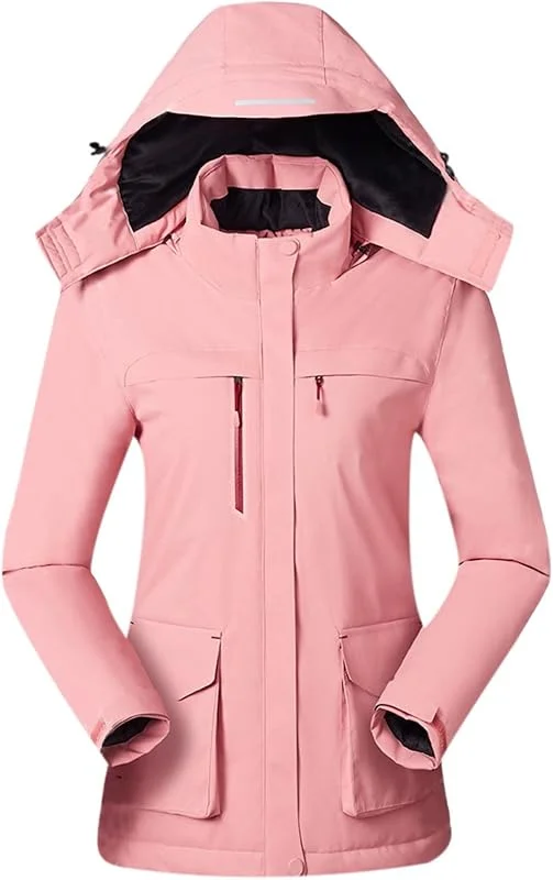 Giacca riscaldabile da donna, invernale per escursioni, giacca riscaldante, antivento, per le attività all'aria aperta, a maniche lunghe, calda, per le mezze stagioni, con cappuccio e tasche — Abbigliamento riscaldato