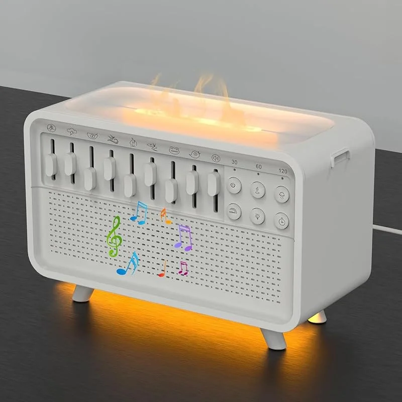 Altoparlante Bluetooth 4 in 1 - Macchina per rumore bianco e umidificatore con luce notturna e aromaterapia - Aiuto per dormire, White Noise con 8 suoni della natura