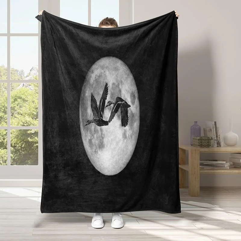 Animale Coperta di Flanella 220x240cm, Luna Blanket Morbido Caldo e Confortevole, Modello di Copert con Stampa 3D, Adatto a Tutte le Stagioni — Riscaldamento