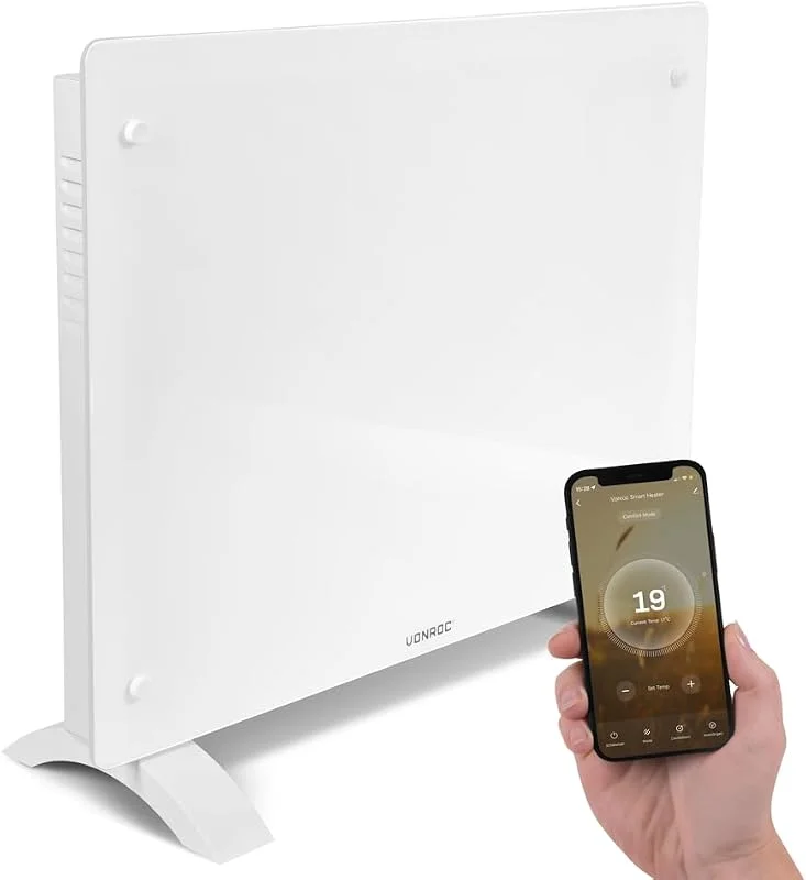 VONROC Termoconvettore Elettrico 1500W WiFi, con App, fino a 18 m² Bianco — Riscaldamento