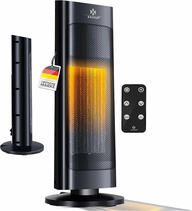 KESSER® Termoventilatore 2000 W ceramica, riscaldamento rapido 15-30 °C, oscillazione 80°, timer 24 ore