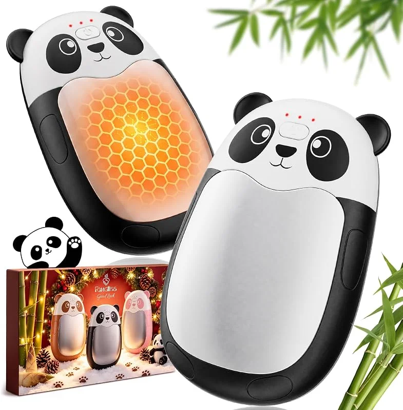 Scaldamani Elettrici 2 Pezzi con Laccetto, Design a Panda — Abbigliamento riscaldato