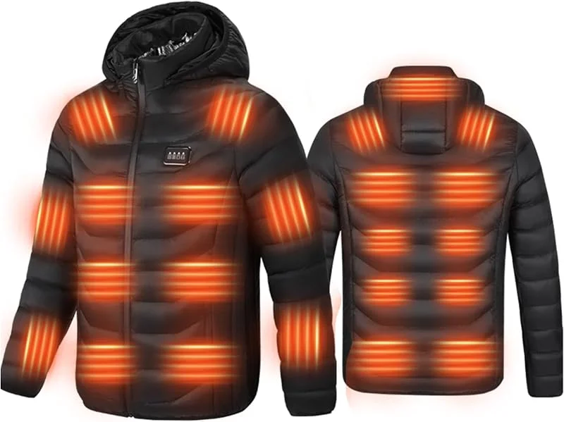 Monave Piumino Riscaldato Uomo Donna Giacca Riscaldato con 23 Elementi Riscaldanti in Grafene, 3 Livelli di Temperatura, Gilet Riscaldato per Moto, Pesca, Attività all'aperto — Abbigliamento riscaldato