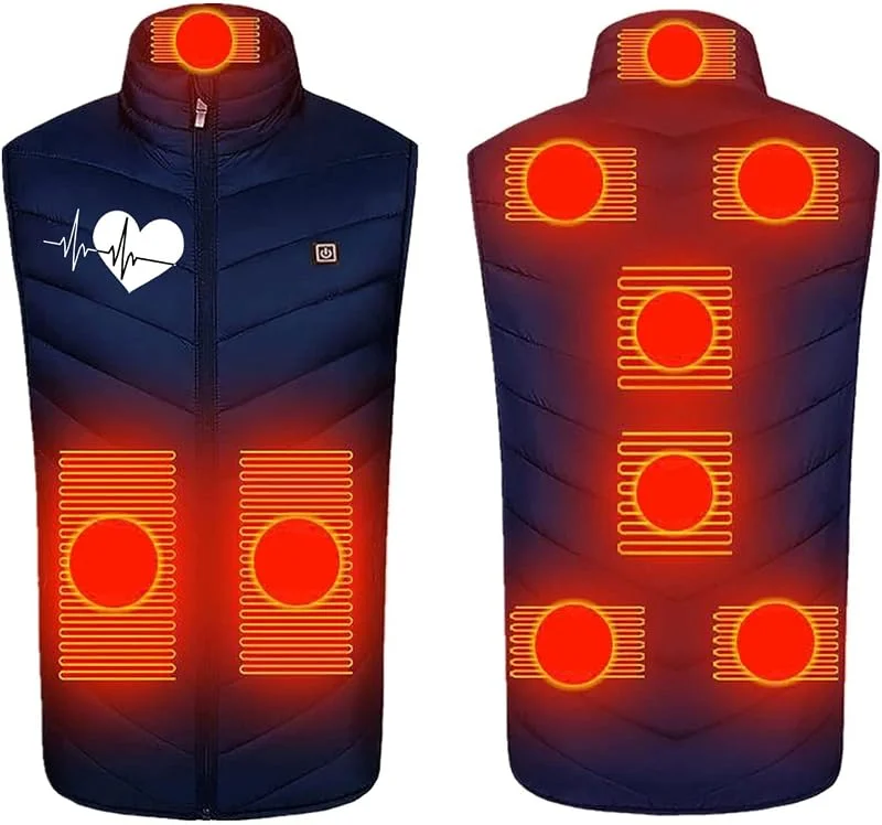KHIRVWL 2024 Gilet Riscaldato Uomo per Donna Gilet Riscaldante Elettrico a Nove Zone Invernale Unisex con Stampa D'amore Abbigliamento Riscaldante Giacca Gilet Riscaldato Giacca Riscaldata — Abbigliamento riscaldato