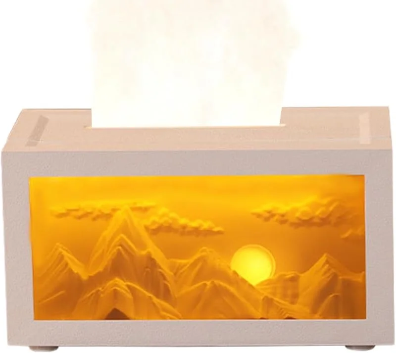 Umidificatore Per Oli Luce Ambientale Design Montagna Innevata Silenzioso