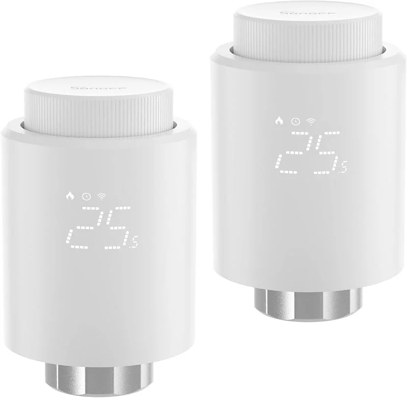 SONOFF Termostato da Radiatore TRVZB 2 Pezzi, Valvola Termostatica Intelligente, per Riscaldamento Intelligente con Funzione App, Richiede Hub Zigbee 3.0, Compatibile co Amazon Alexa, Home Assistant
