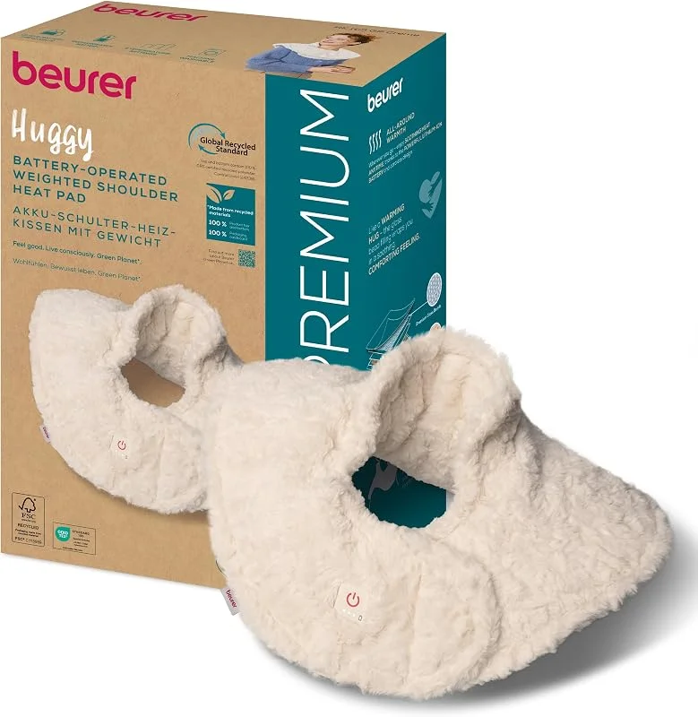 Beurer Huggy termoforo per spalle ponderato, cuscino cervicale senza fili — Riscaldamento