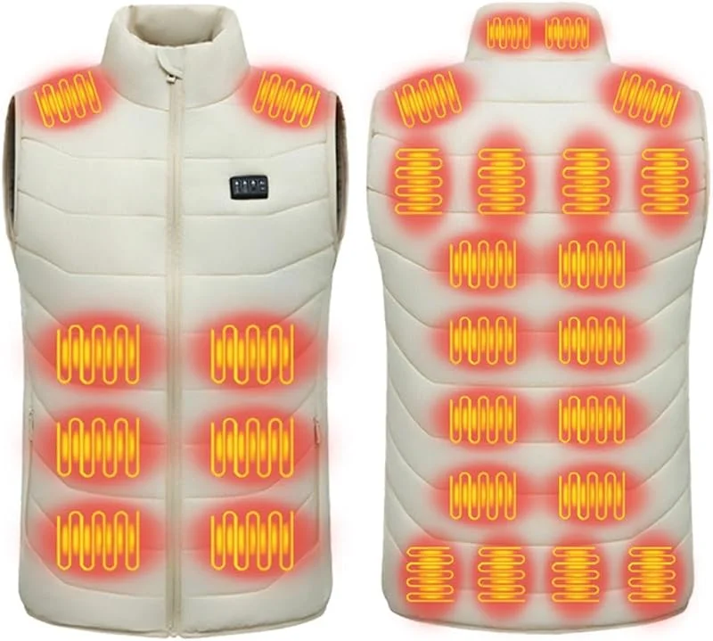 Generico Gilet Riscaldato Uomo Donna, 28 Zone di Riscaldamento 3 Temperatura, Giacca Riscaldata Elettrico, Lavabile Giubbotto Riscaldato per Caccia Moto e Campeggio — Abbigliamento riscaldato