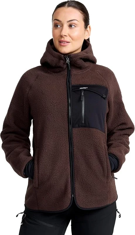 RevolutionRace Sherpa Hoodie da Donna, Giacca in Pile Ottima per le Escursioni e le Avventure All'aria Aperta — Abbigliamento riscaldato