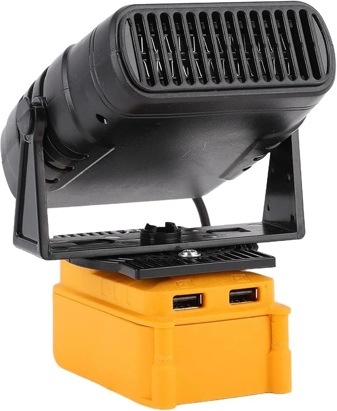 Stufetta Portatile con Angolo Regolabile 55-85 200 W Alimentata a Batteria e 2 Uscite USB — Riscaldamento
