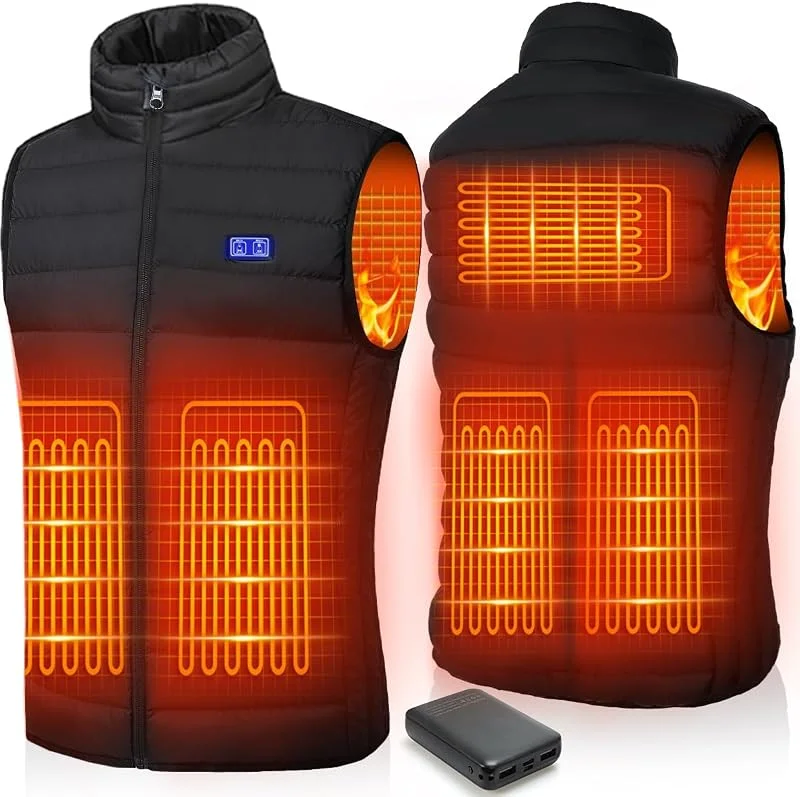Giubbotto Riscaldato Uomo Donna, Gilet Riscaldato Con 10000mAh Batteria 3 Livelli Di Temperatura, Lavabile Per Il Calore Interno Invernale, Attività All'Aperto — Abbigliamento riscaldato