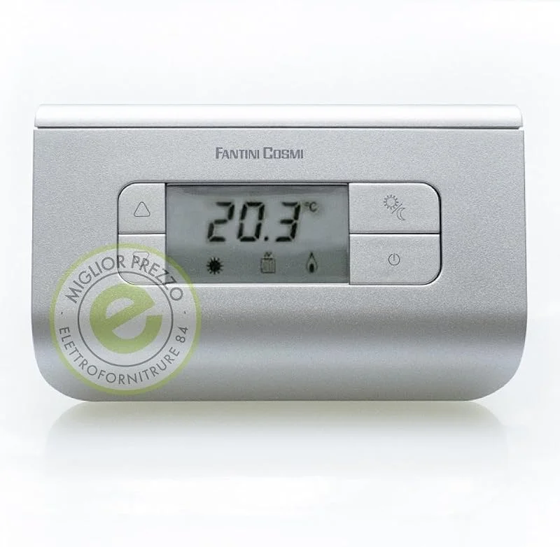 Fantini Cosmi CH116 Termostato Ambiente a Batterie, 3 Temperature, Argento — Riscaldamento