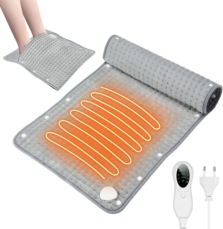 CYFIE Scaldapiedi 2 in 1, Scaldapiedi Elettrico e Termoforo Elettrico, Timer Regolabile 45-120 Minuti, Temperatura Regolabile 30-70°C, Spegnimento Automatico, per Piedi, Schiena, Addome, ecc — Riscaldamento