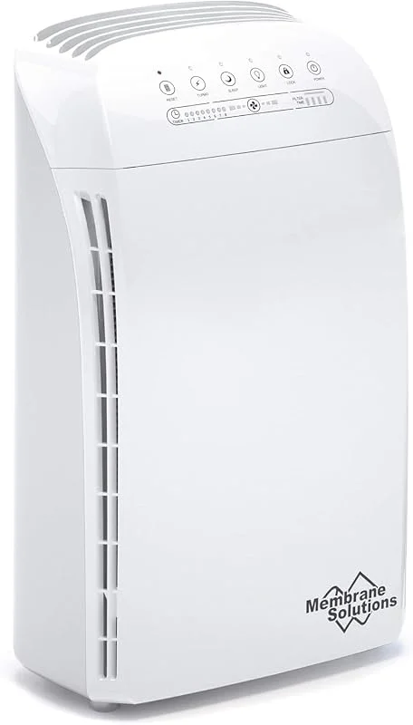 Membrane Solutions MSA3 Purificatore d'Aria per Grandi Spazi Fino a 147 m², Depuratore d'Aria con Filtro HEPA, 22dB Silenziosa, Contro 99, 97% dei Allergeni, Polveri, Pollini, Odori, Fumo — Umidificatore