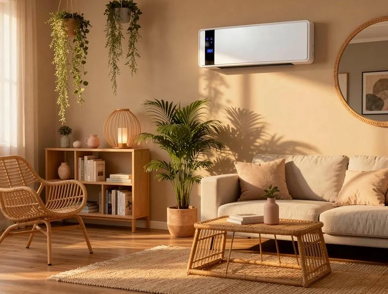 PUR LINE, Riscaldatore da parete in ceramica da 2000 W, display digitale, telecomando - Riscaldatore da parete da 2000 W con timer settimanale e protezione di sicurezza — Riscaldamento