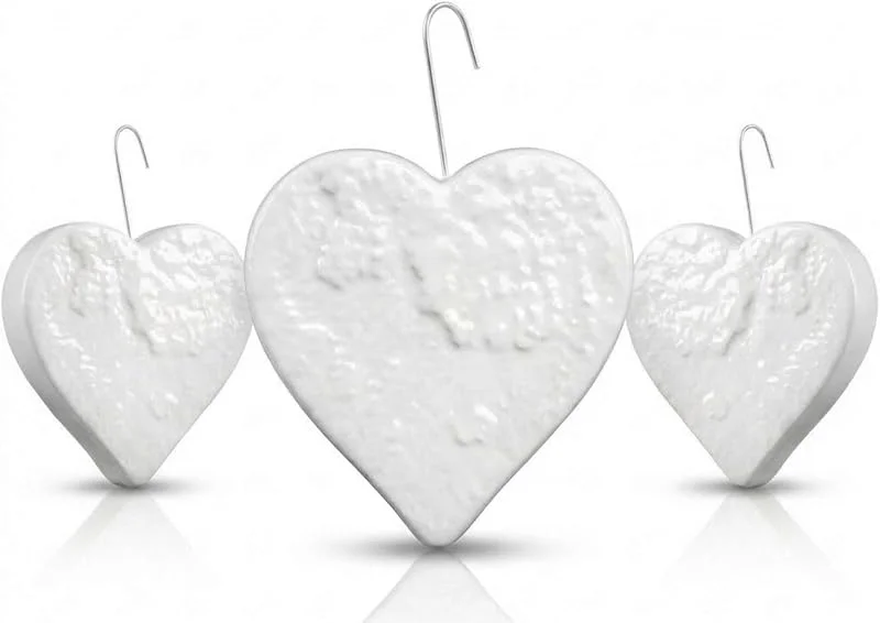 3x umidificatore d'aria in ceramica - evaporatore del radiatore per umidificare l'aria della stanza - evaporatore dell'acqua con gancio - evaporatore riscaldamento termosifoni caloriferi (Bianco)