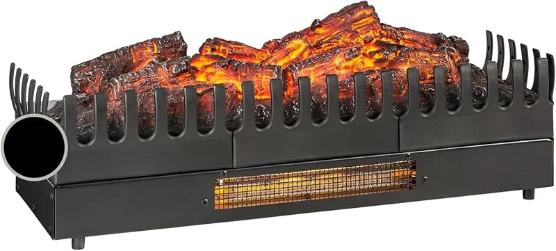 Klarstein Camino a Riscaldamento Elettrico, Caminetto Finto 2000 W a Basso Consumo, Fuoco LED, Spazio per Legna, Termocamino con Telecomando, Termostato e Timer