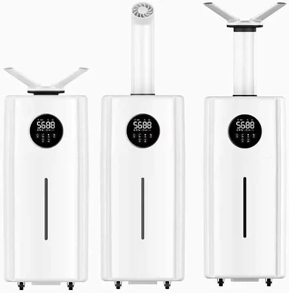 LUMS Umidificatore industriale 21L per tutta la casa e l'ufficio, 1000 ft², ad ultrasuoni, nebbia fredda, doppio ugello 360°, controllo dell'umidità, riempimento superiore facile, silenzioso, con