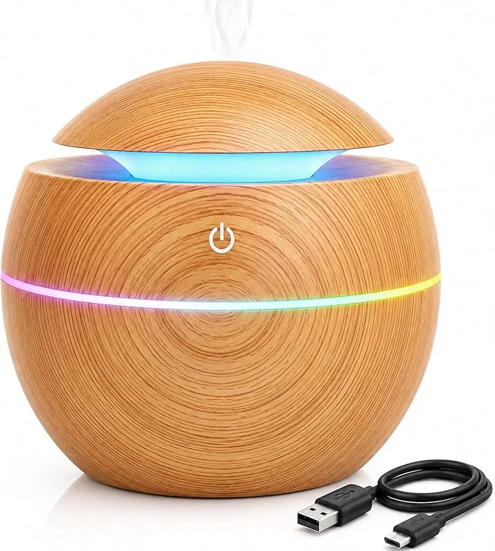 Retoo Umidificatore Diffusore di Aromi 150 ml, Diffusore di Oli Essenzial aromaterapia ad ultrasuoni con luce LED, diffusore di oli essenziali, lampada elettrica profumata per ufficio, camera da letto