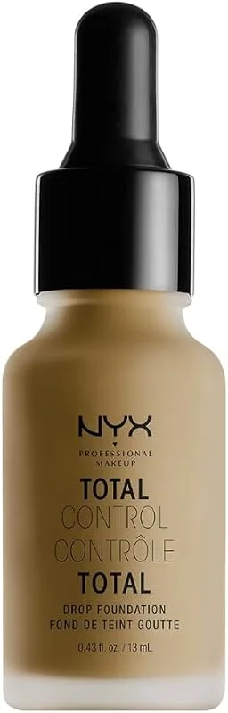 NYX Professional Fondotinta con contagocce Makeup Total Control Drop Foundation, Dosaggio preciso, Copertura modulabile, Lunga tenuta, Formula vegana, Finish matte, Tonalità: Cappucino — Trucco