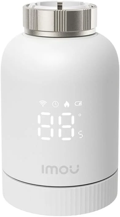Imou Valvola Termostatica con 6 adattatori di montaggio, con rilevamento finestra aperta, protezione congelamento, programmabile e compatibile con Alexa e Google. — Riscaldamento